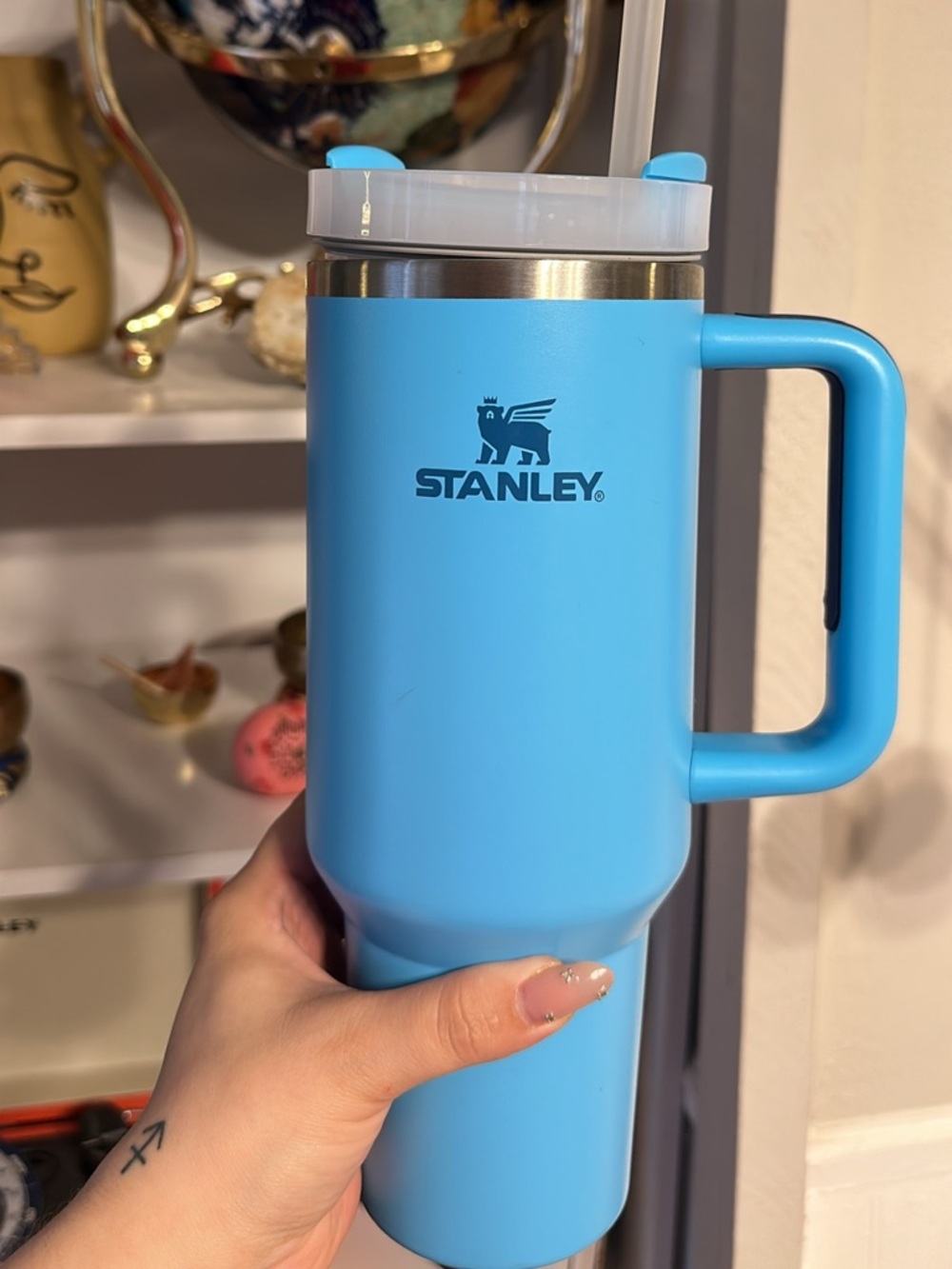 Stanley Bright Blue Travel Tumbler with Straw Lid